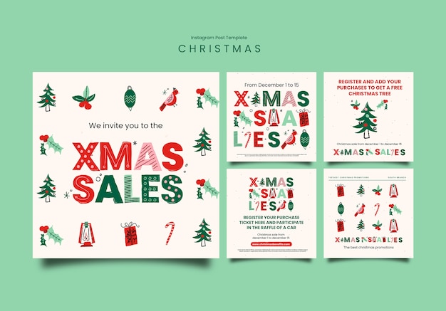 Free PSD christmas celebration instagram posts