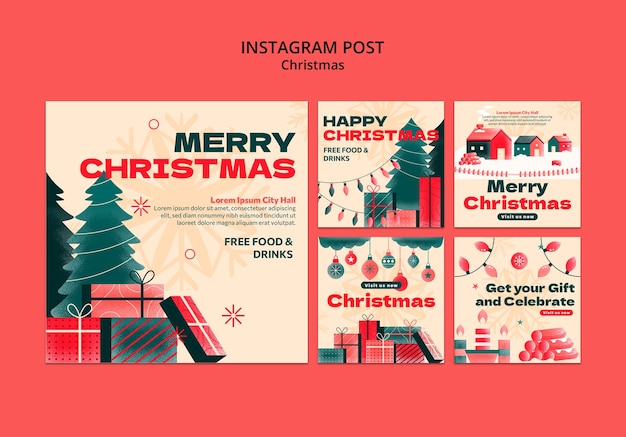 Free PSD christmas celebration instagram posts