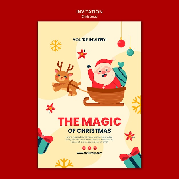 Free PSD christmas celebration invitation template