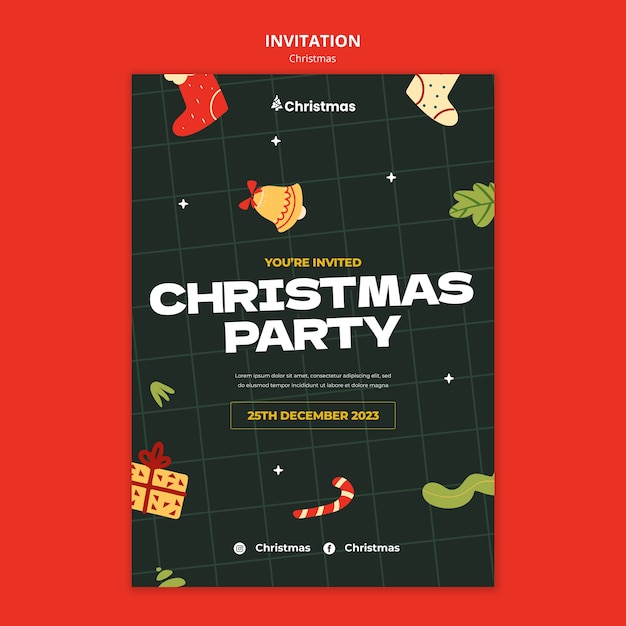 Christmas celebration invitation template