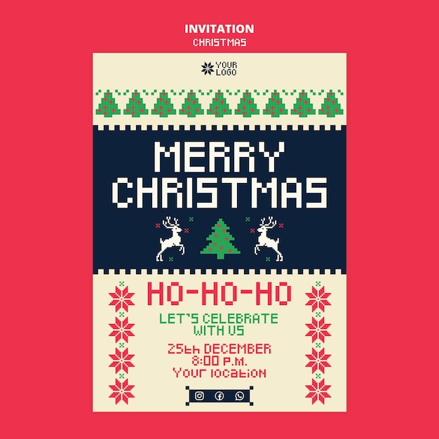 Christmas celebration invitation template