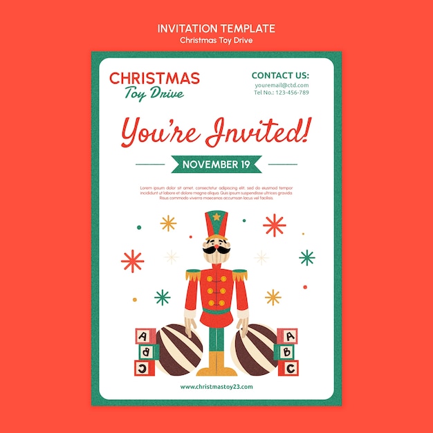 Free PSD christmas celebration invitation template