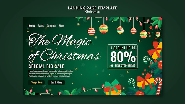 Christmas celebration landing page template