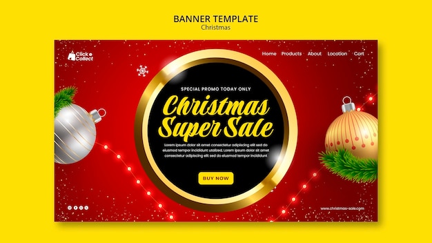 Free PSD christmas celebration landing page template