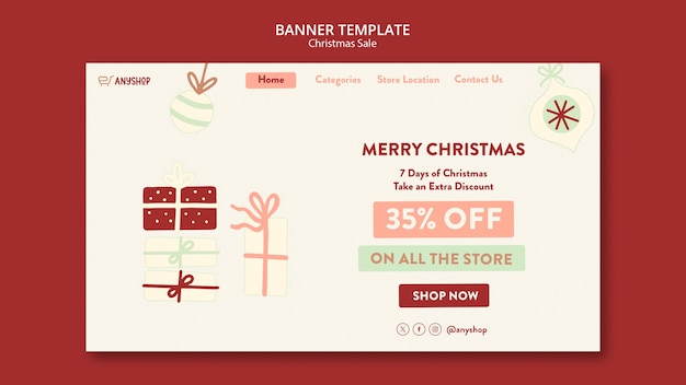 Free PSD christmas celebration landing page template