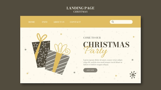 Free PSD christmas celebration landing page