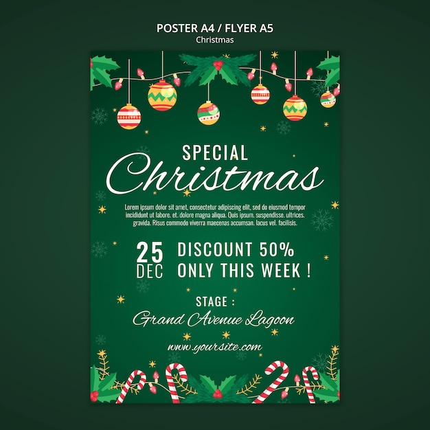 Free PSD christmas celebration poster template