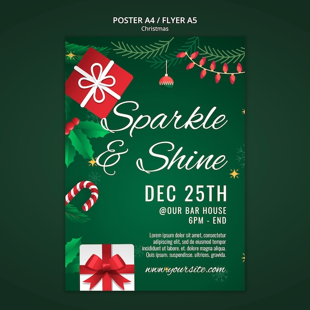 Free PSD christmas celebration poster template