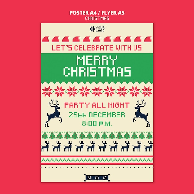 Free PSD christmas celebration poster template