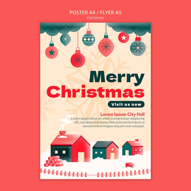 Free PSD christmas celebration poster template