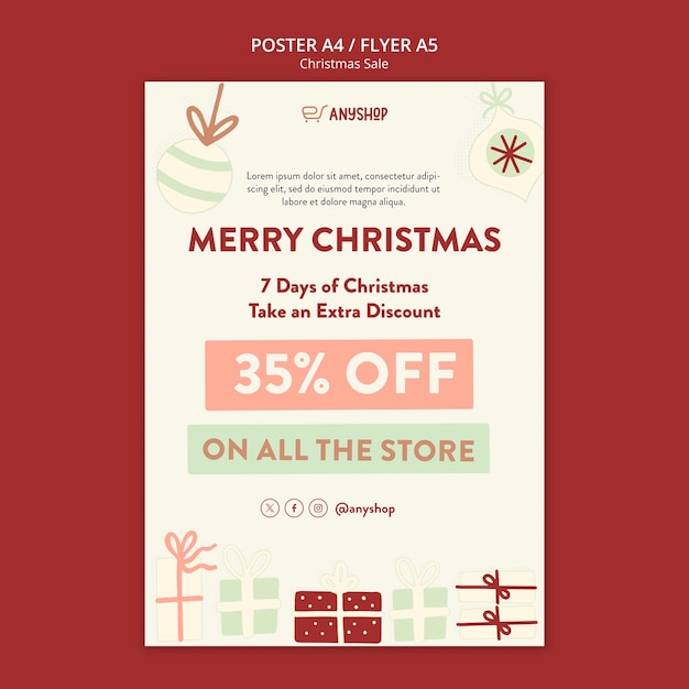 Free PSD christmas celebration poster template