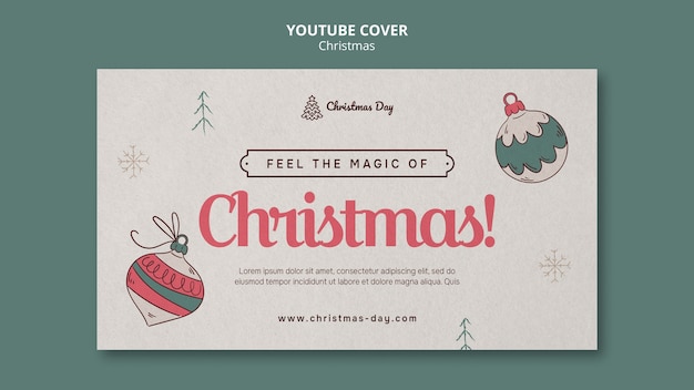 Free PSD christmas celebration youtube cover template