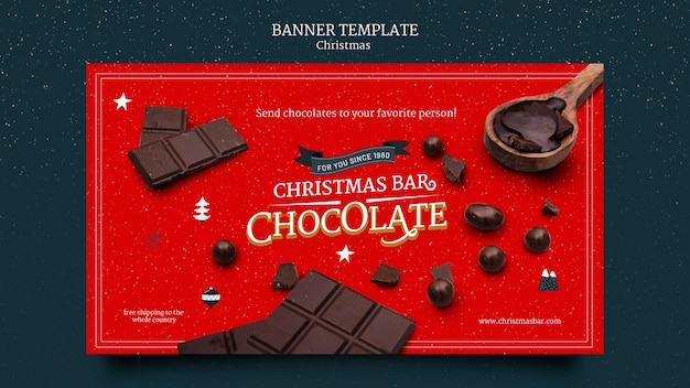 Free PSD christmas chocolate banner template