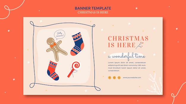 Free PSD christmas concept banner template