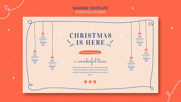 Free PSD christmas concept banner template