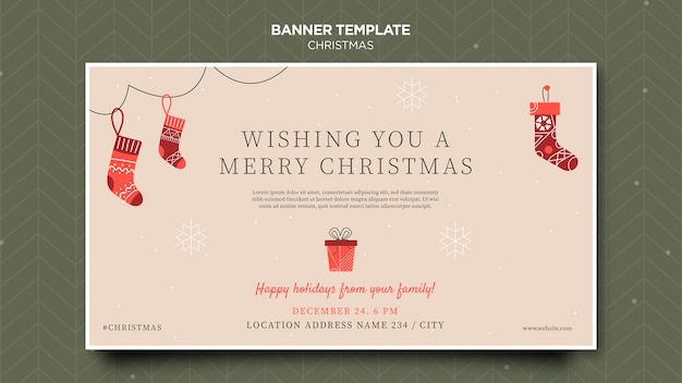 Free PSD christmas concept banner template