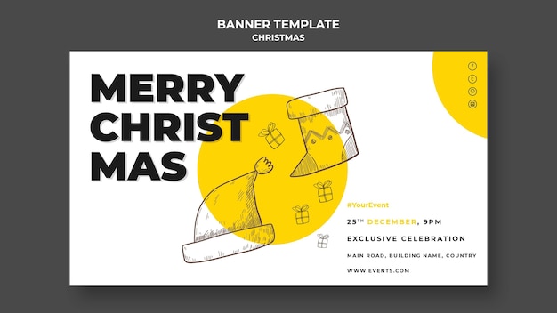 Free PSD christmas concept banner template