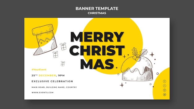 Free PSD christmas concept banner template