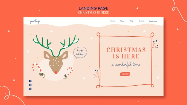 Christmas concept landing page template