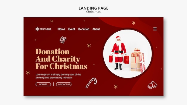 Free PSD christmas concept landing page template