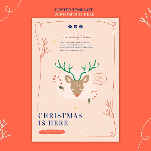 Free PSD christmas concept poster template