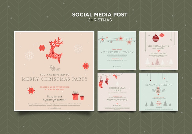 Free PSD christmas concept social media post template