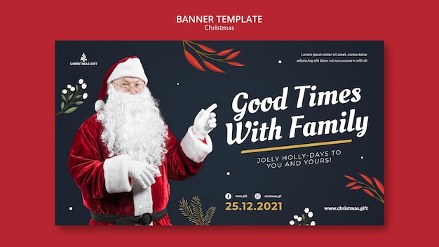 Free PSD christmas family time banner template