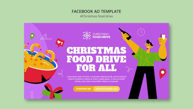 Free PSD christmas food drive template design