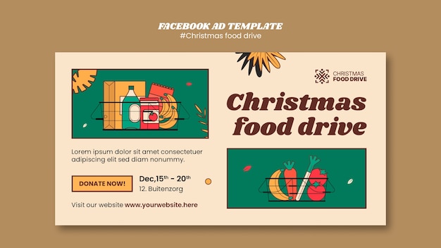 Free PSD christmas food drive template design