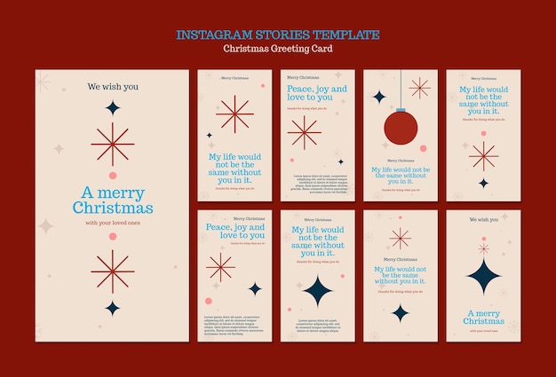 Free PSD christmas greeting card instagram stories