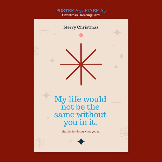 Free PSD christmas greeting card poster template