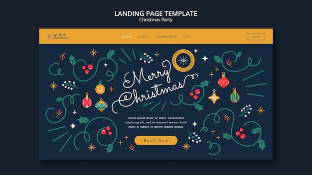 Free PSD christmas holiday landing page