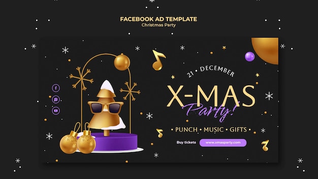 Christmas party facebook template