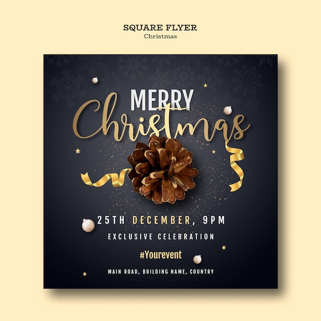 Free PSD christmas party flyer template