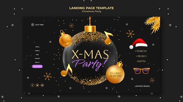 Christmas party landing page template