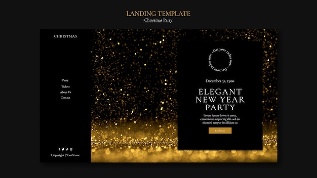 Free PSD christmas party landing page template