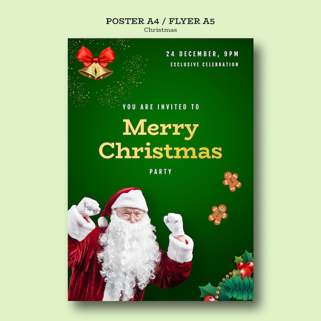 Christmas party poster template