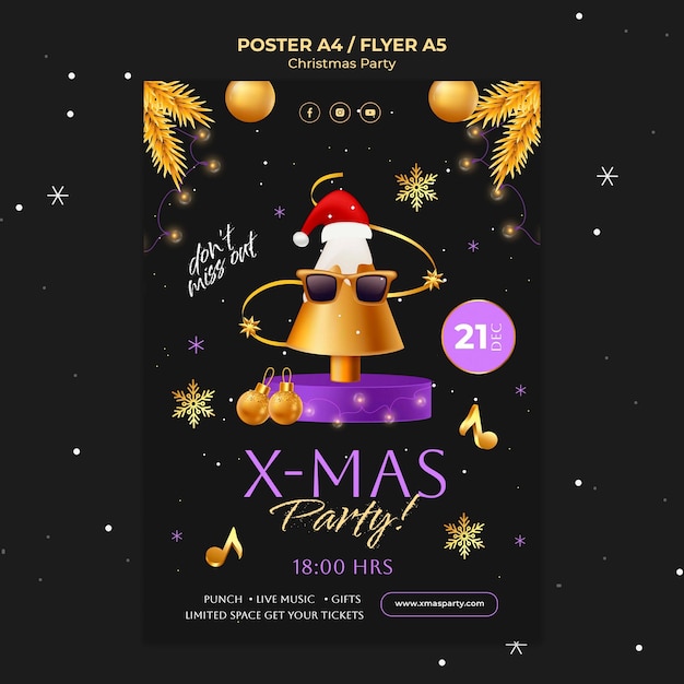 Christmas party poster template