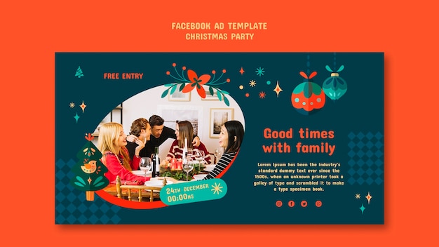 Free PSD christmas party social media promo template