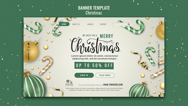 Christmas sale banner design template