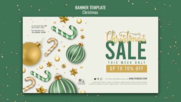 Free PSD christmas sale banner design template