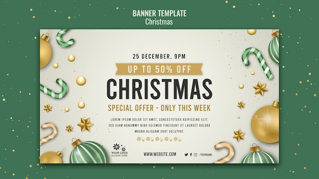 Christmas sale banner design template