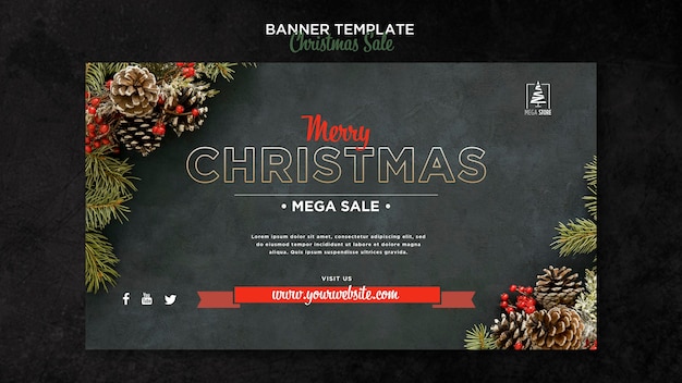 Christmas sale concept banner template