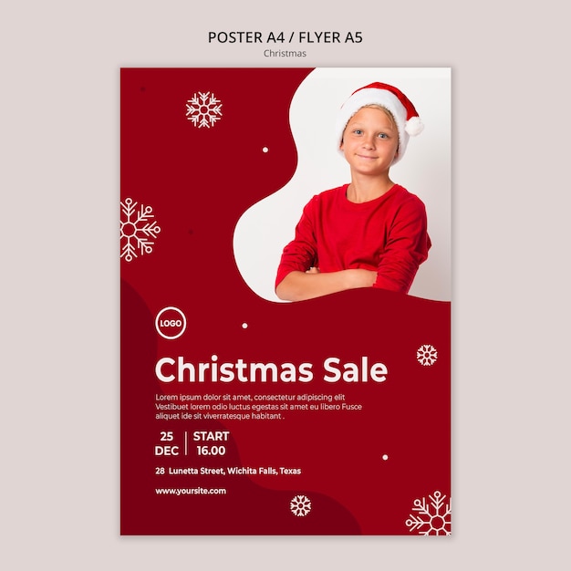 Christmas sale flyer template