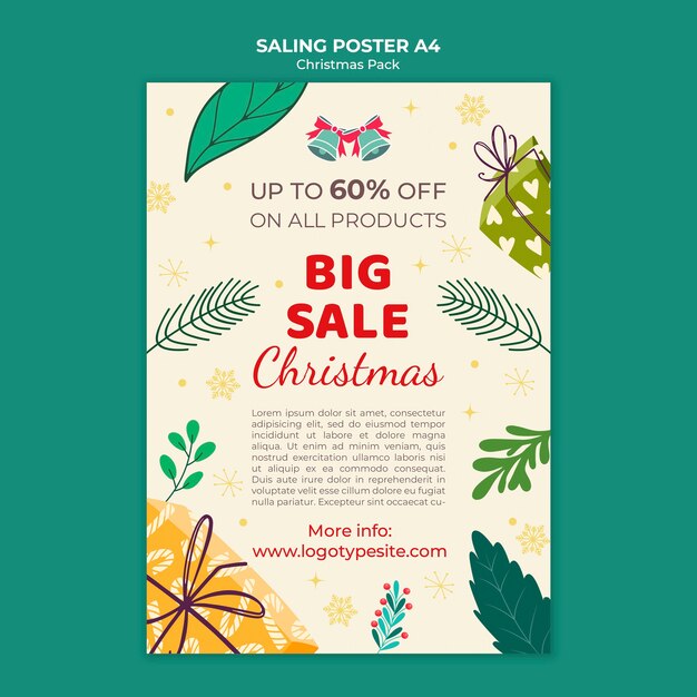 Christmas sale poster with discounts