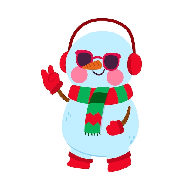 Free PSD christmas snowman illustration