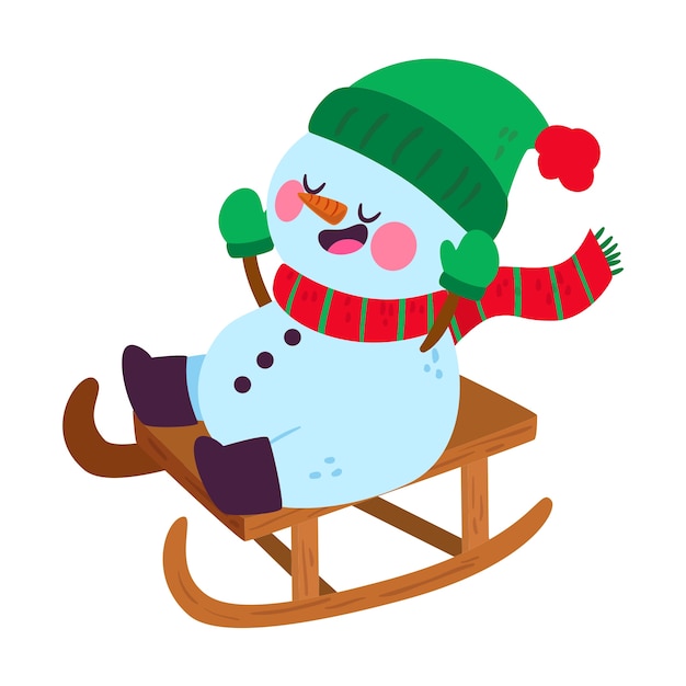 Free PSD christmas snowman illustration