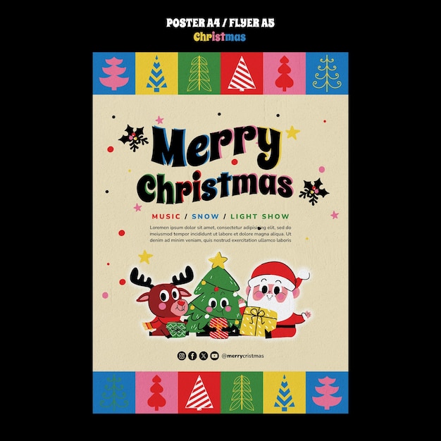 Free PSD christmas template design