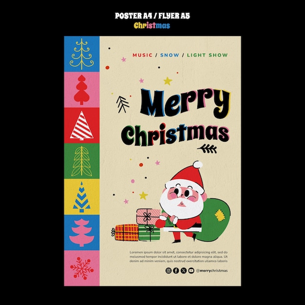 Free PSD christmas template design