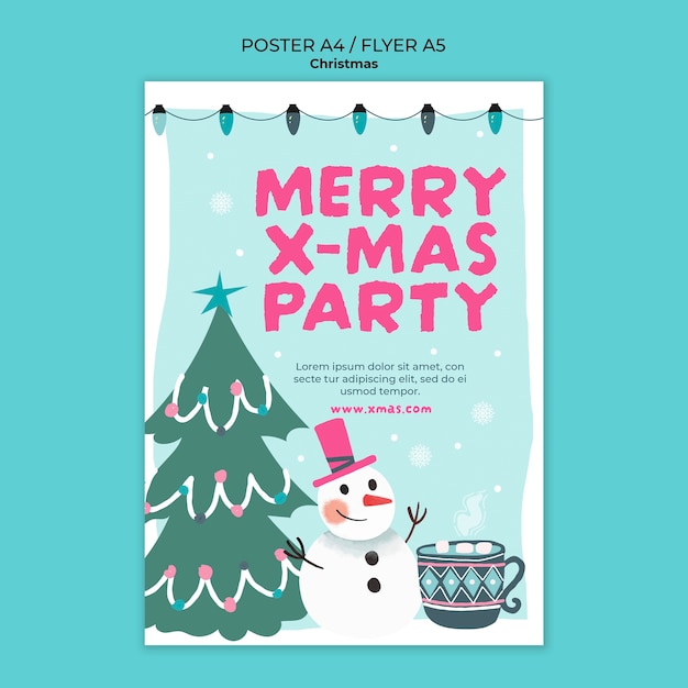 Free PSD christmas template design